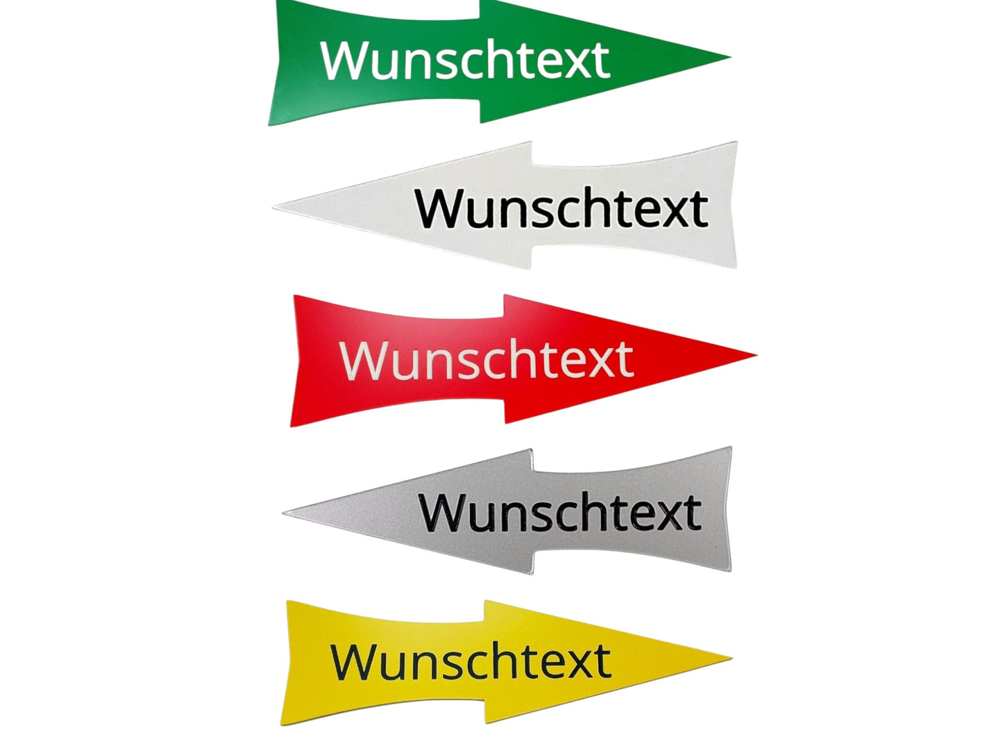 Pfeil Schild mit eigenem Text - Wunschtext Wegweiser - Verschiedene Größen - Wetterfest - Pfeilwegweiser