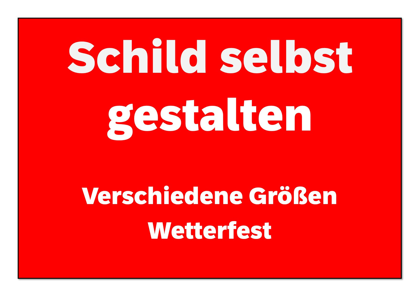 Schild Rot / Gravur-Schrift Weiß 3 mm Wetterfest Acryl