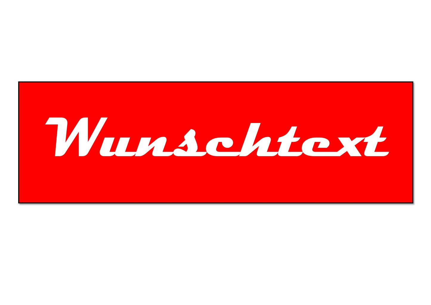 Schild Rot / Gravur-Schrift Weiß 3 mm Wetterfest Acryl