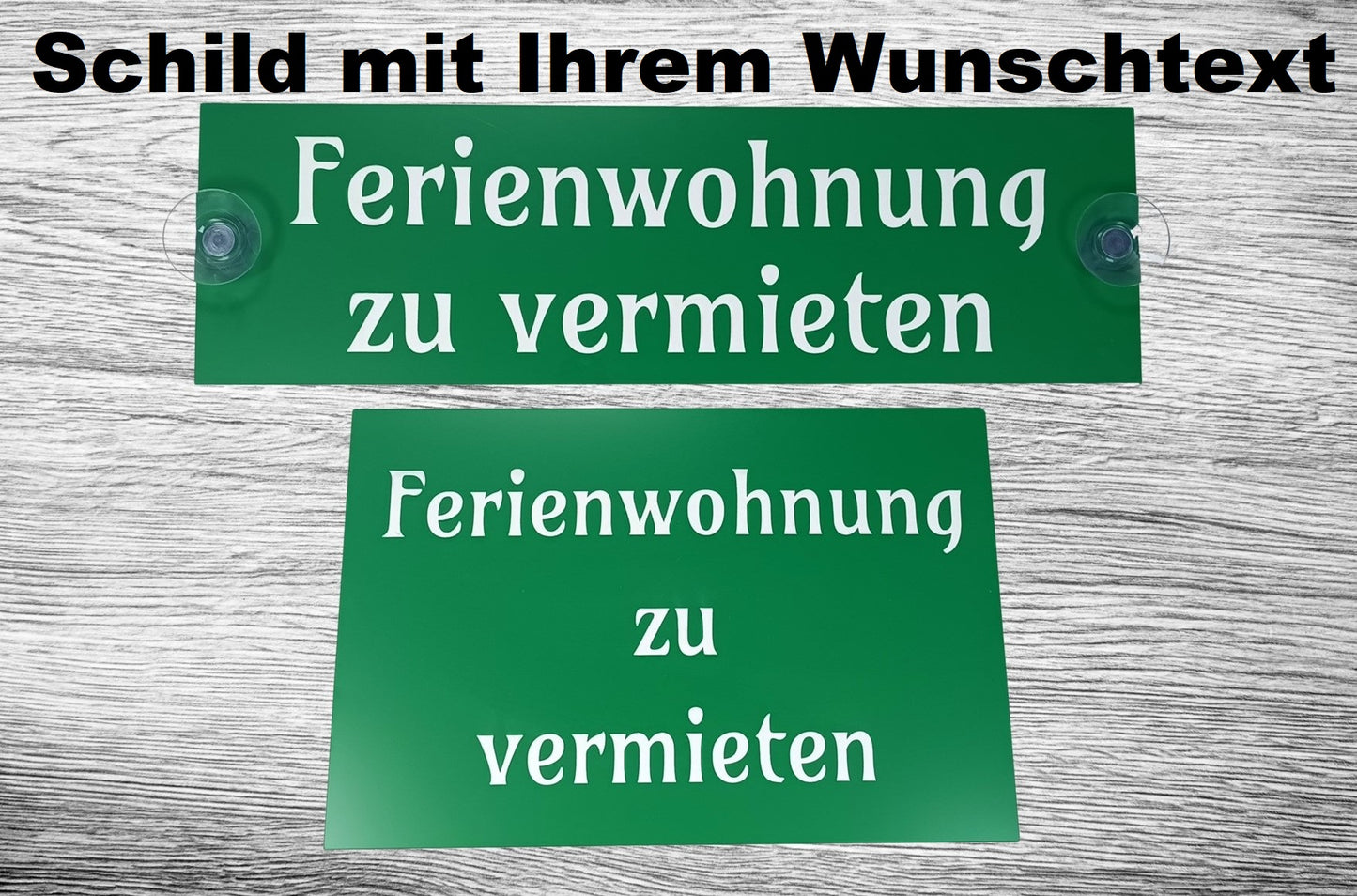 Schild Apfelgrün / Gravur-Schrift Weiß 3 mm Wetterfest Acryl