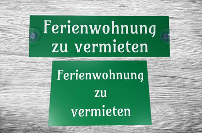 Schild Apfelgrün / Gravur-Schrift Weiß 3 mm Wetterfest Acryl