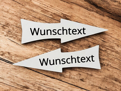Pfeil Schild mit eigenem Text - Wunschtext Wegweiser - Verschiedene Größen - Wetterfest - Pfeilwegweiser